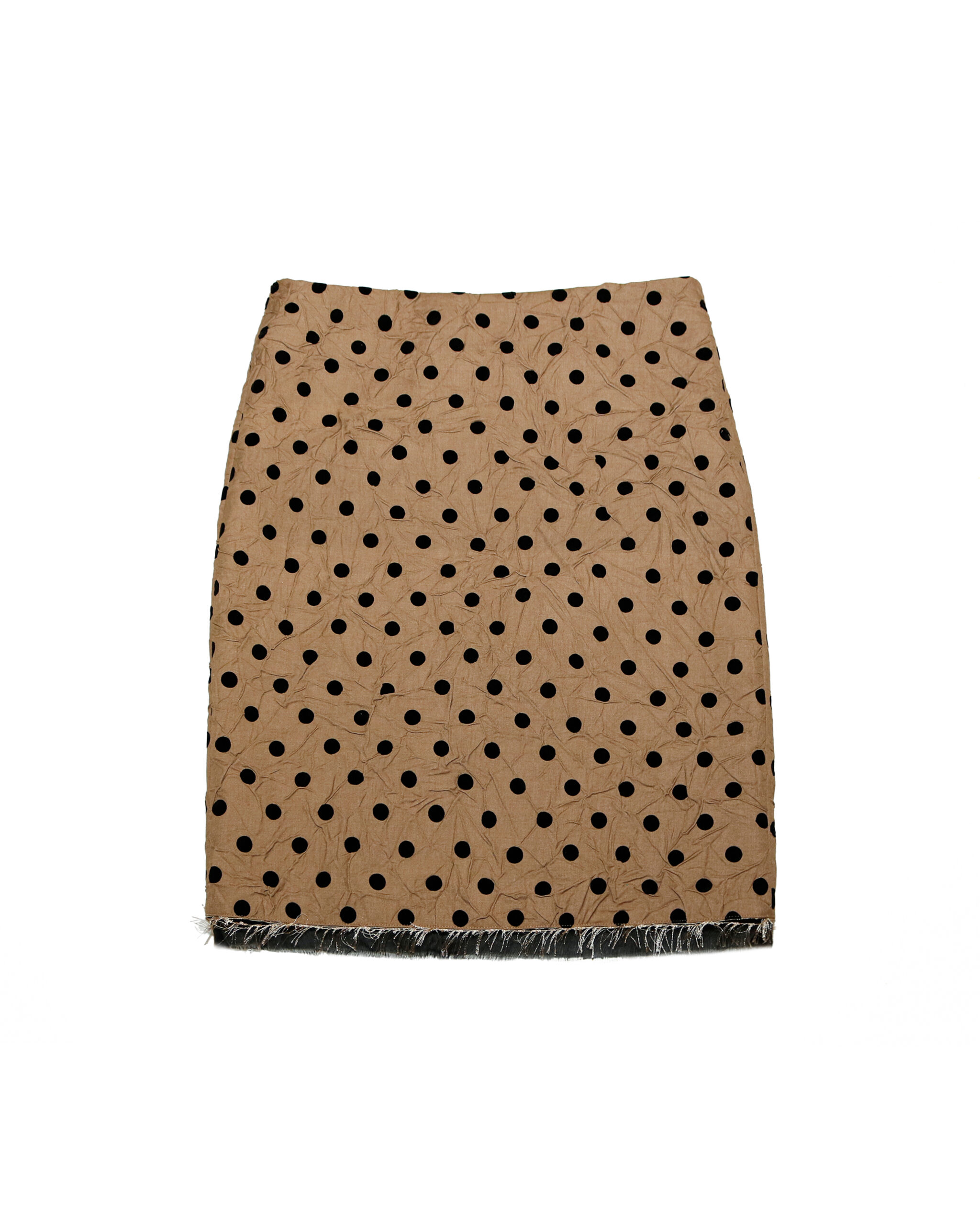 Polka dot Wrinkled skirt/Brown - Image 2