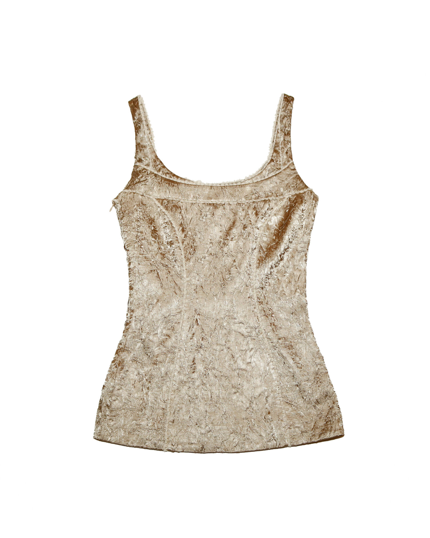 Cleo Wrinkled Gold Mini Skirt/Top