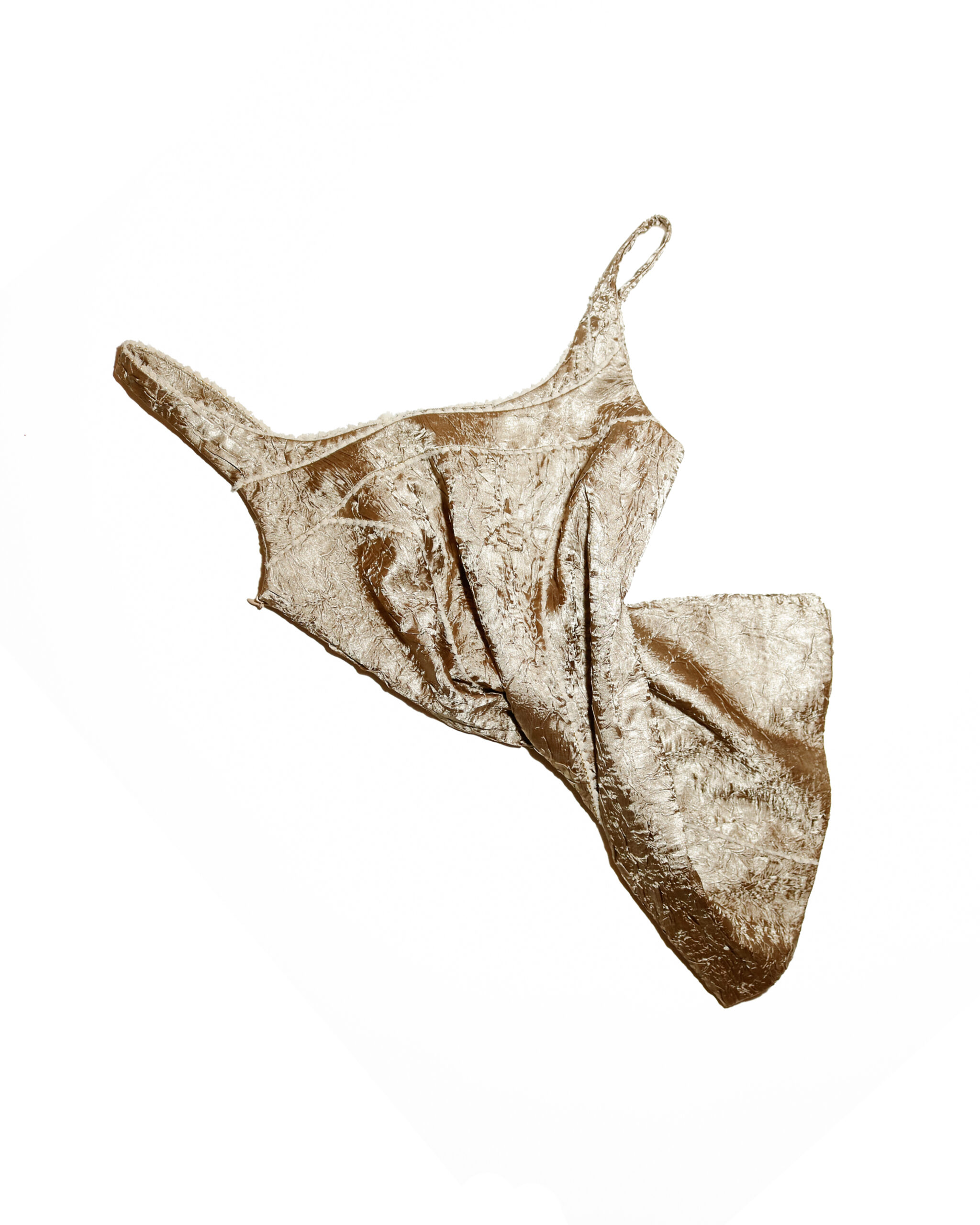 Cleo Wrinkled Gold Mini Skirt/Top - Image 6