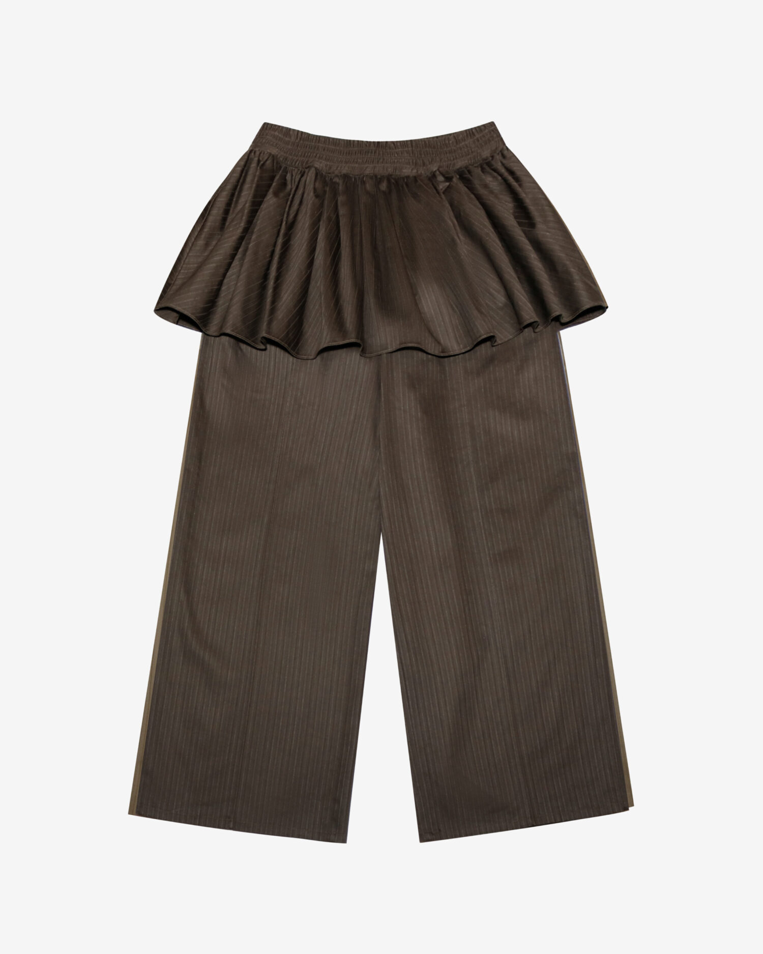 9灰 Double Layered Skirt Pants/Choco