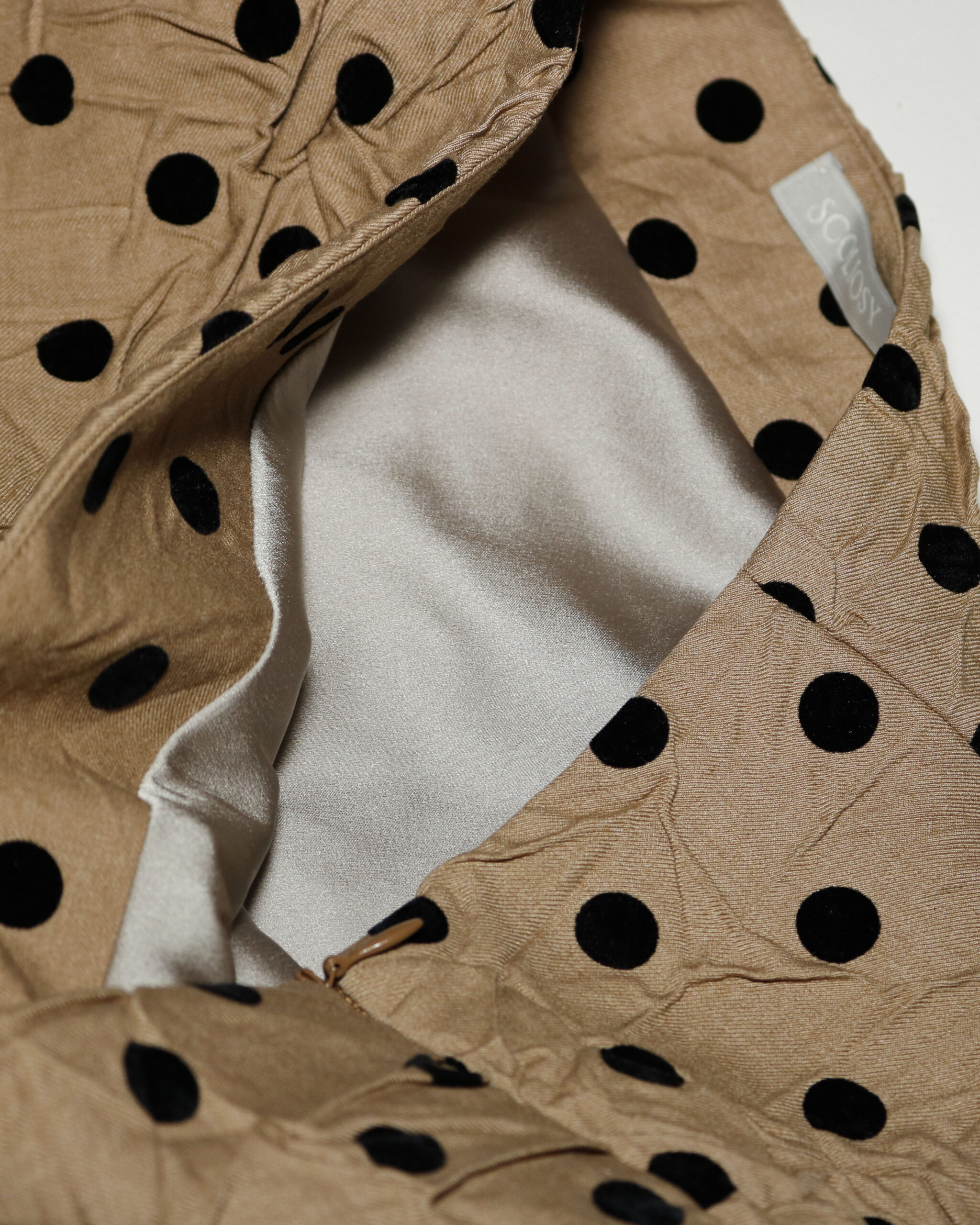 Polka dot Wrinkled skirt/Brown - Image 5
