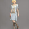 Low Waisted Panel Dress/Misty Blue