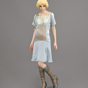 Maye Low Waisted Panel Dress (Blue)