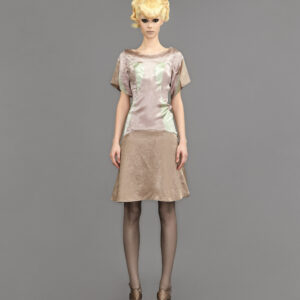 Low Waisted Panel Dress (Champagne Pink)