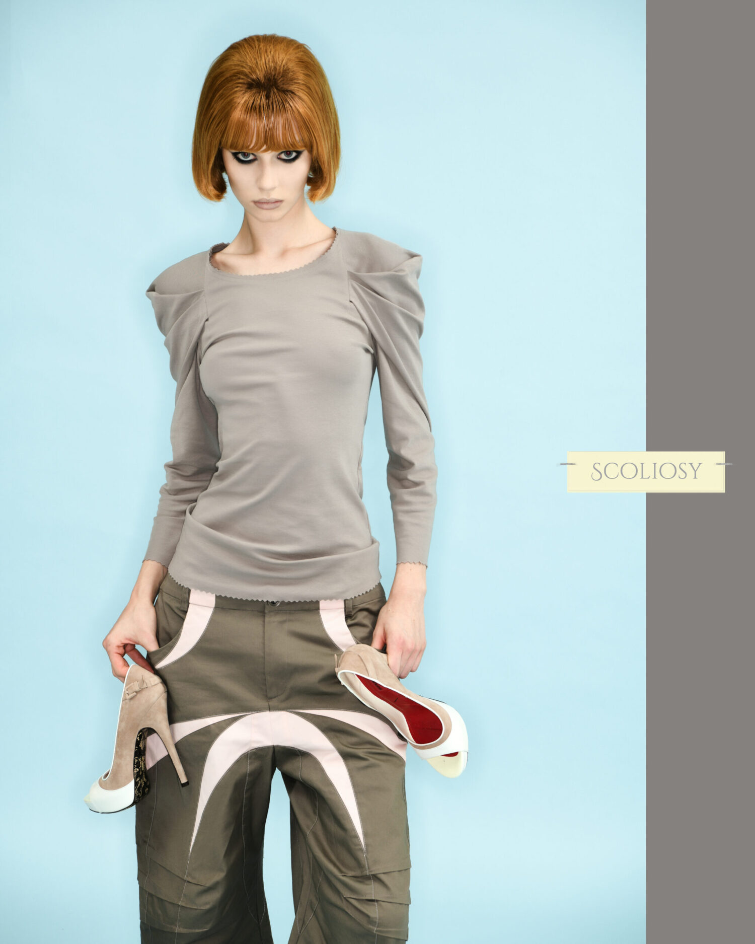look9.3 Crescent Pants Grey/Pink