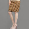 Polka dot Wrinkled skirt/Brown