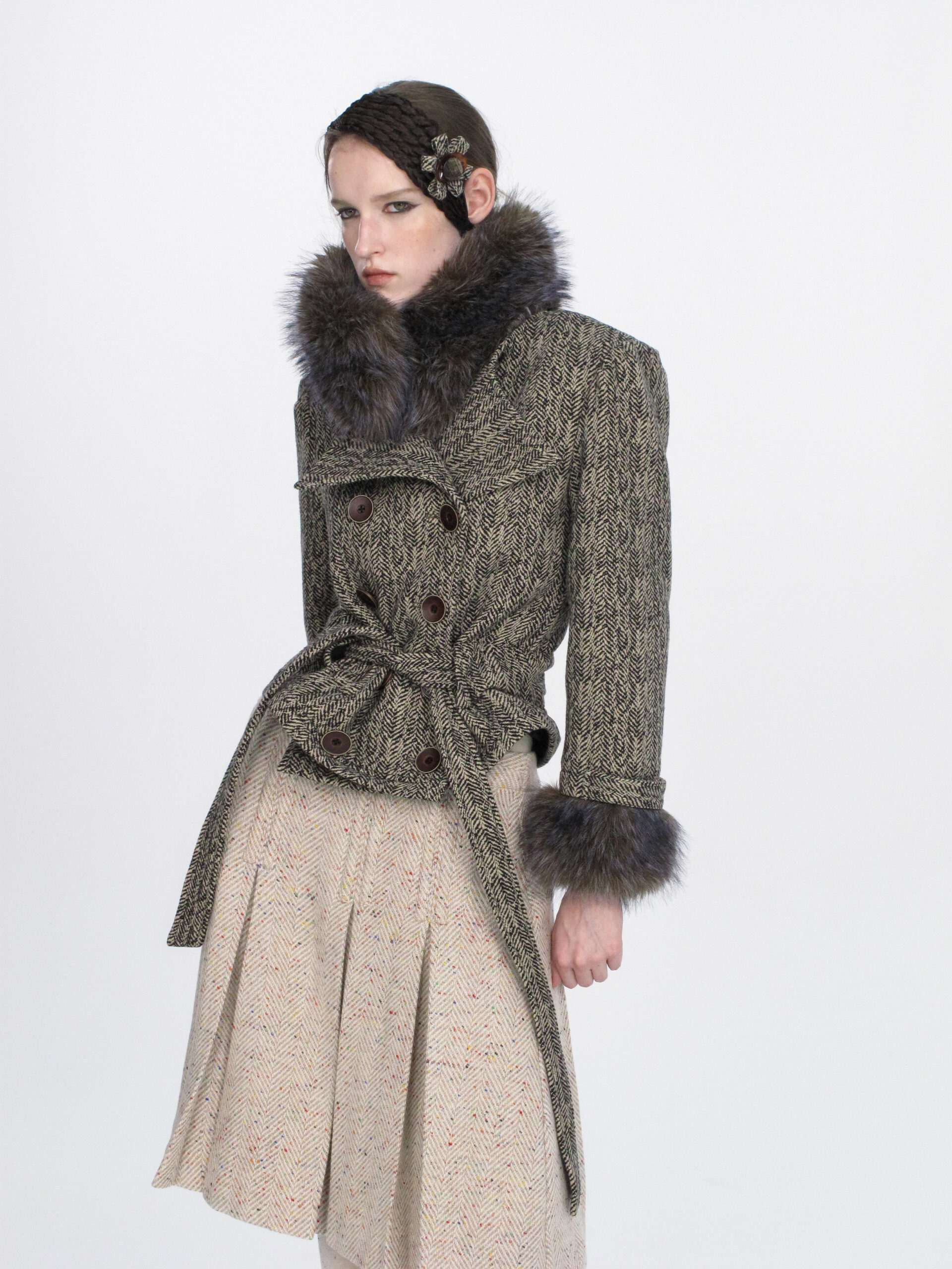 Twilla Pleated Wool Skirt - Image 9