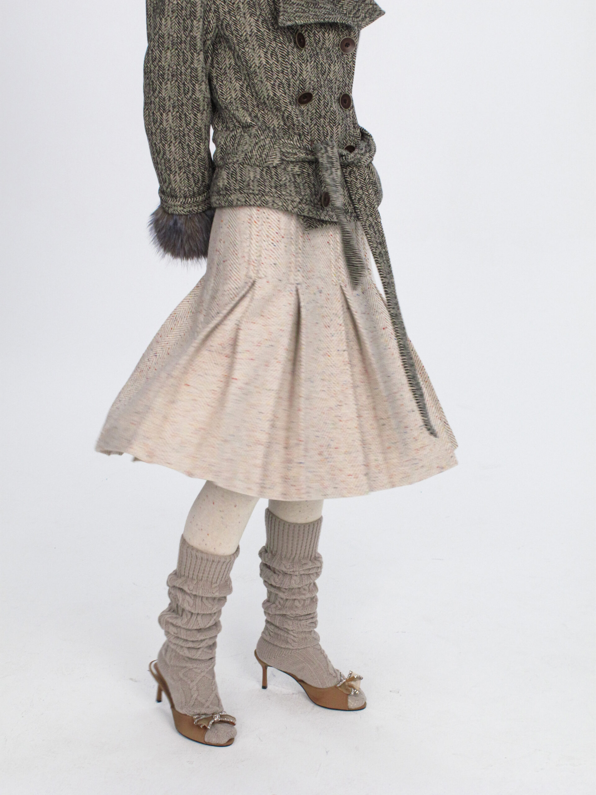 Twilla Pleated Wool Skirt - Image 8