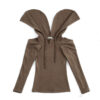 Wing Top Hoodie (Choco)