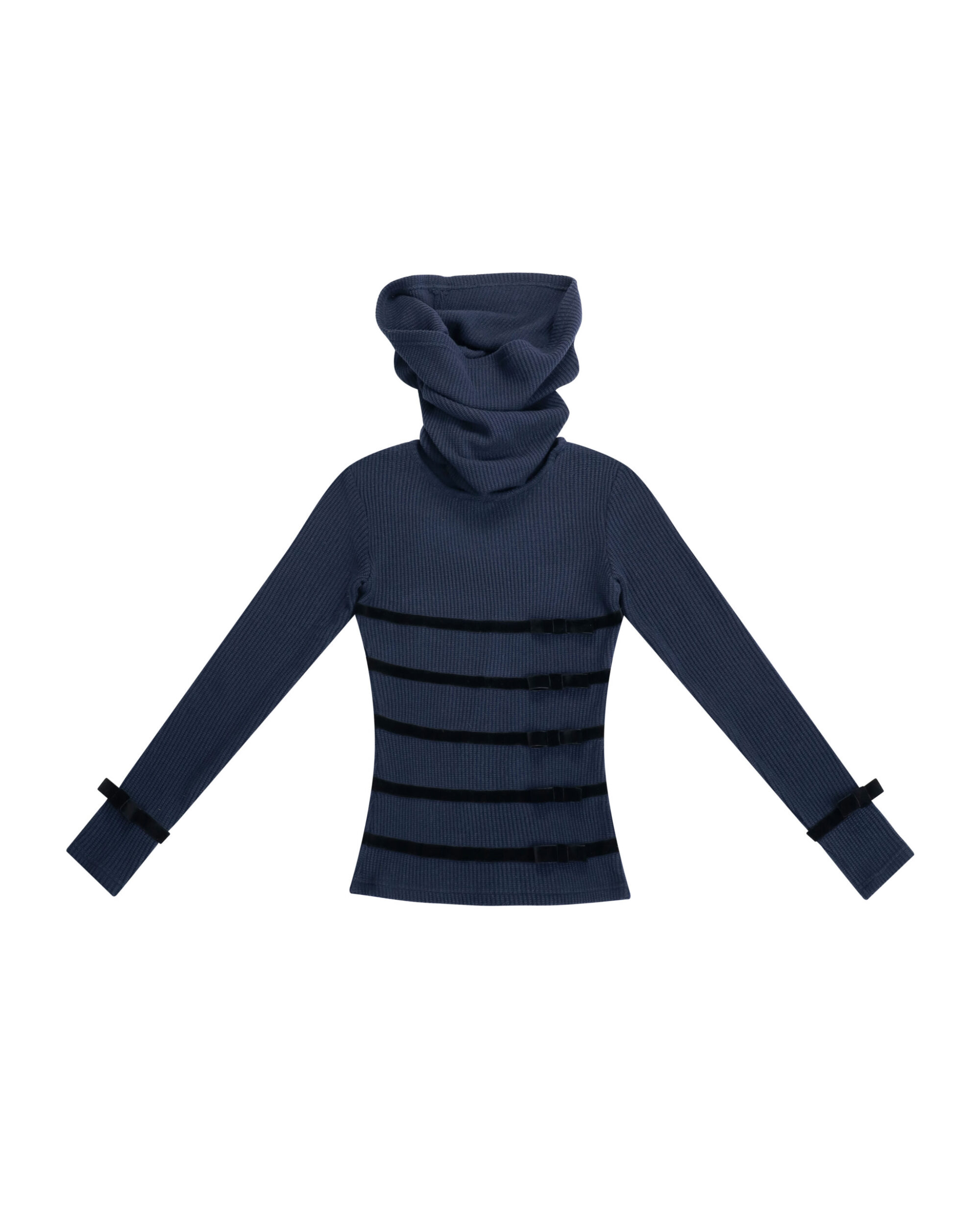 Zora Velvet Bowtie Top (Navy)