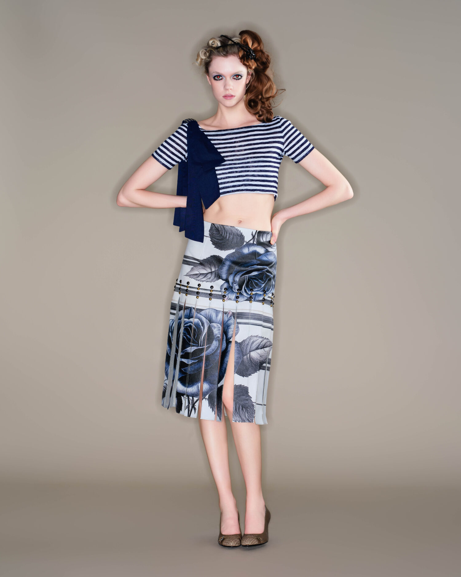 LOOK15-1 Mouré Leather Skirt