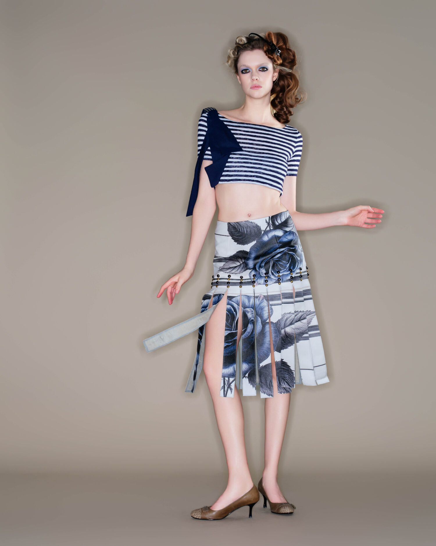 LOOK15-4 Mouré Leather Skirt