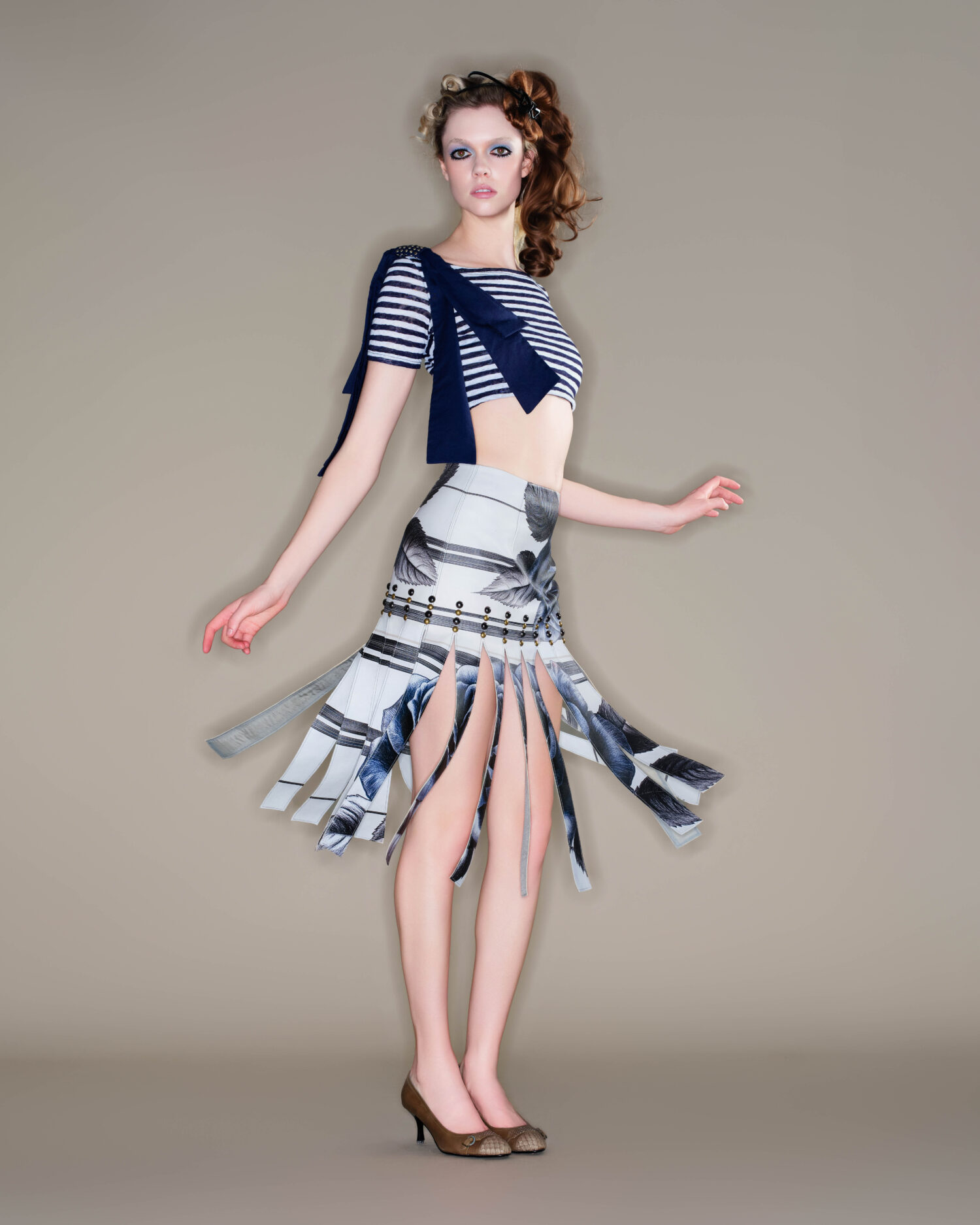 LOOK15-6 Mouré Leather Skirt