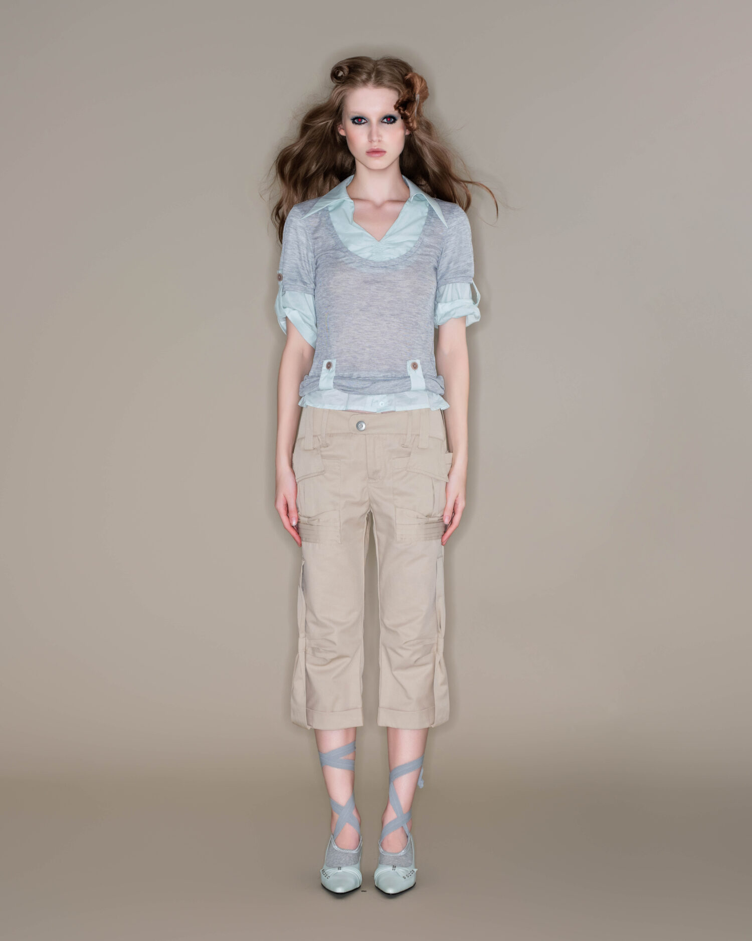 LOOK2-1 Sofie Cargo Pants(Beige)