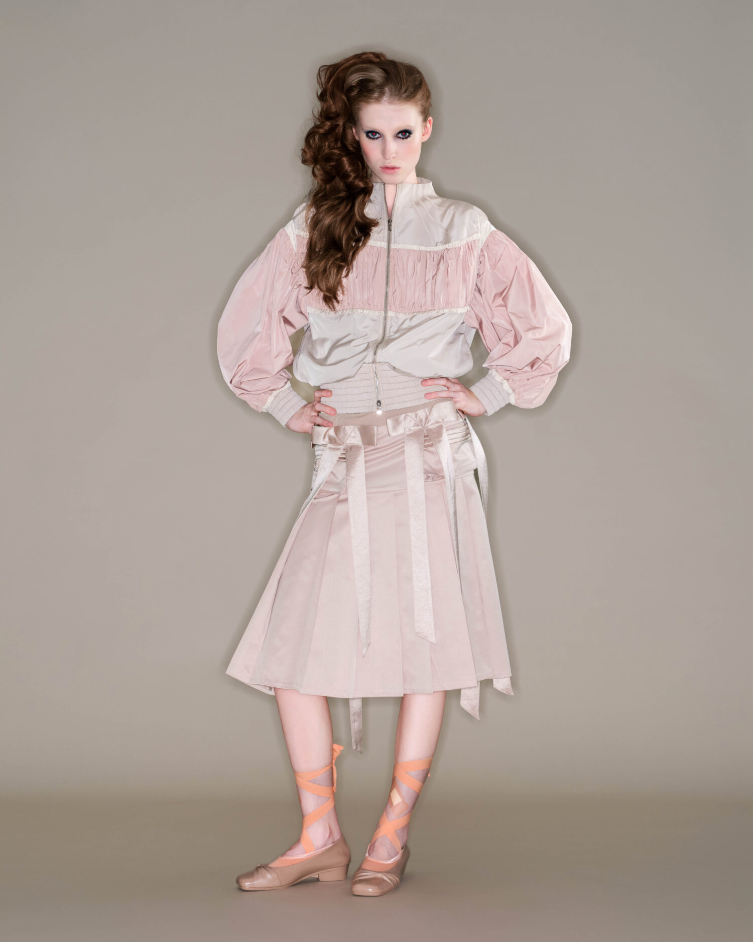 LOOK4-3 Tesselle Bowtie Pleated Skirt