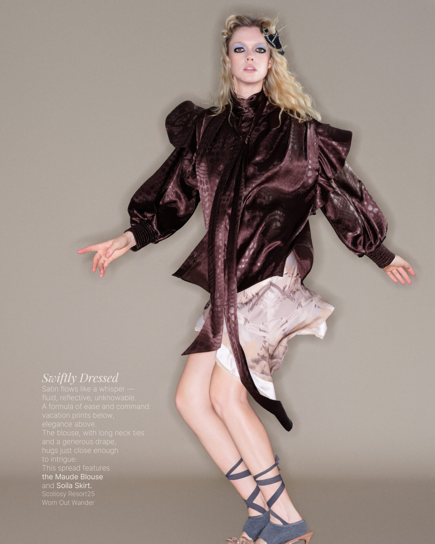 Soila Printed Silk Skirt