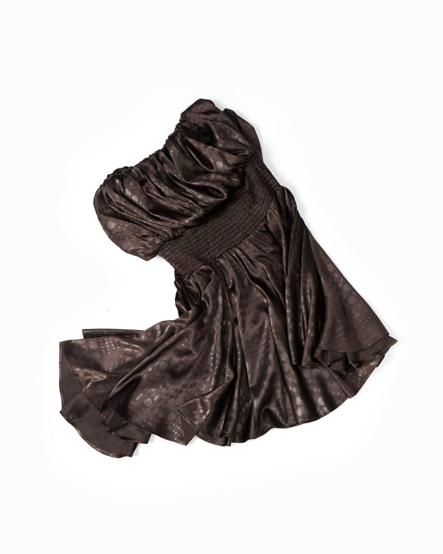 棕色波点蘑菇半裙-03 Flickre Skirt
