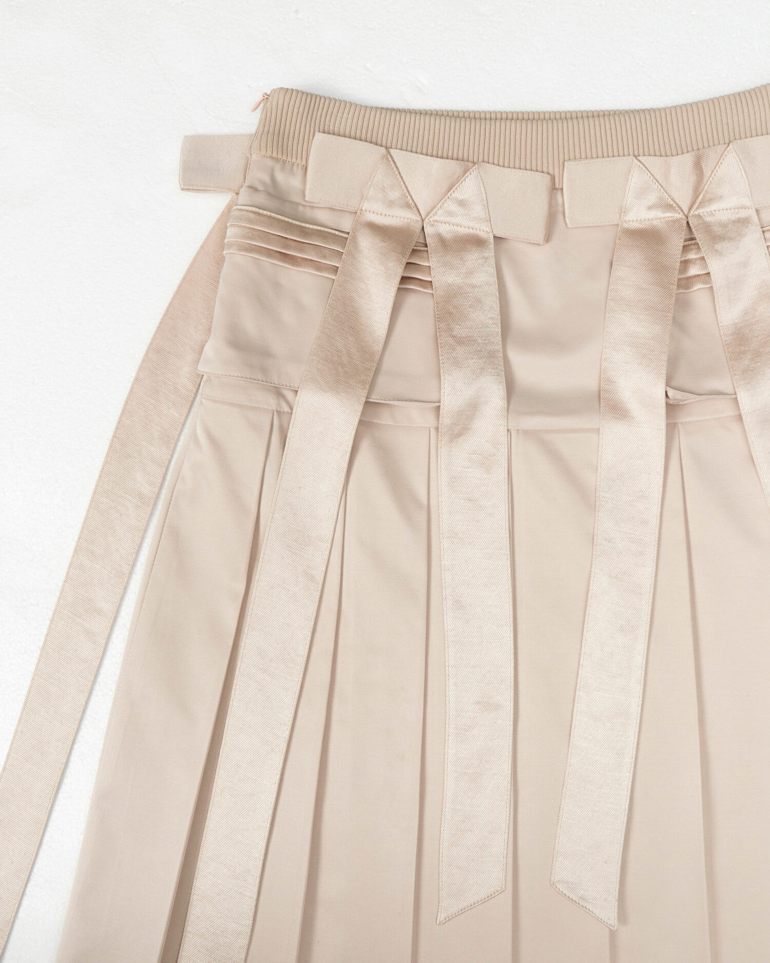 蝴蝶结醋酸百褶裙-05 Tesselle Bowtie Pleated Skirt