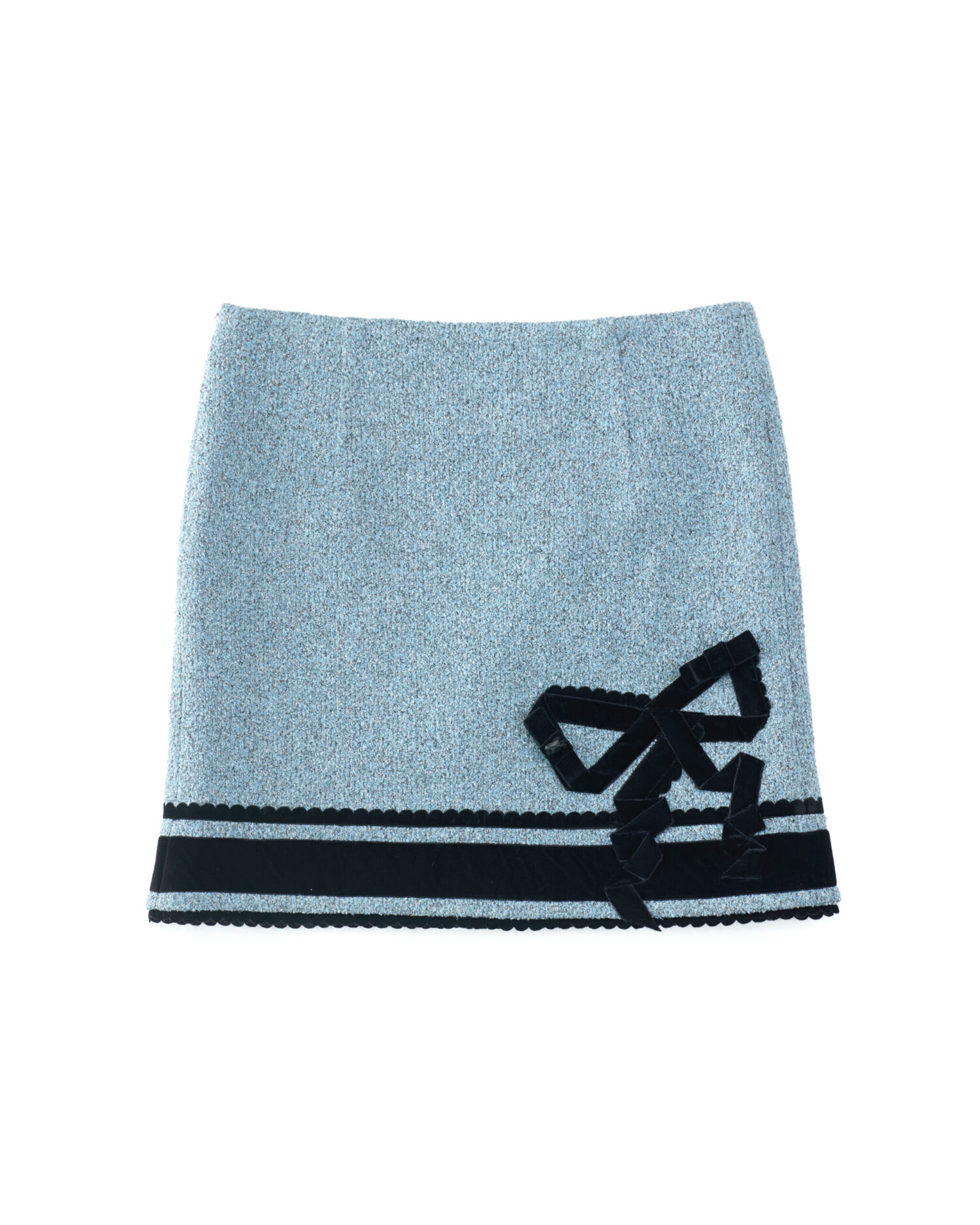 Etta Velvet Bowtie Skirt (blk+blue)
