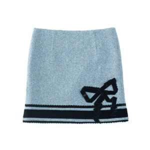 Etta Velvet Bowtie Skirt (blk+blue)