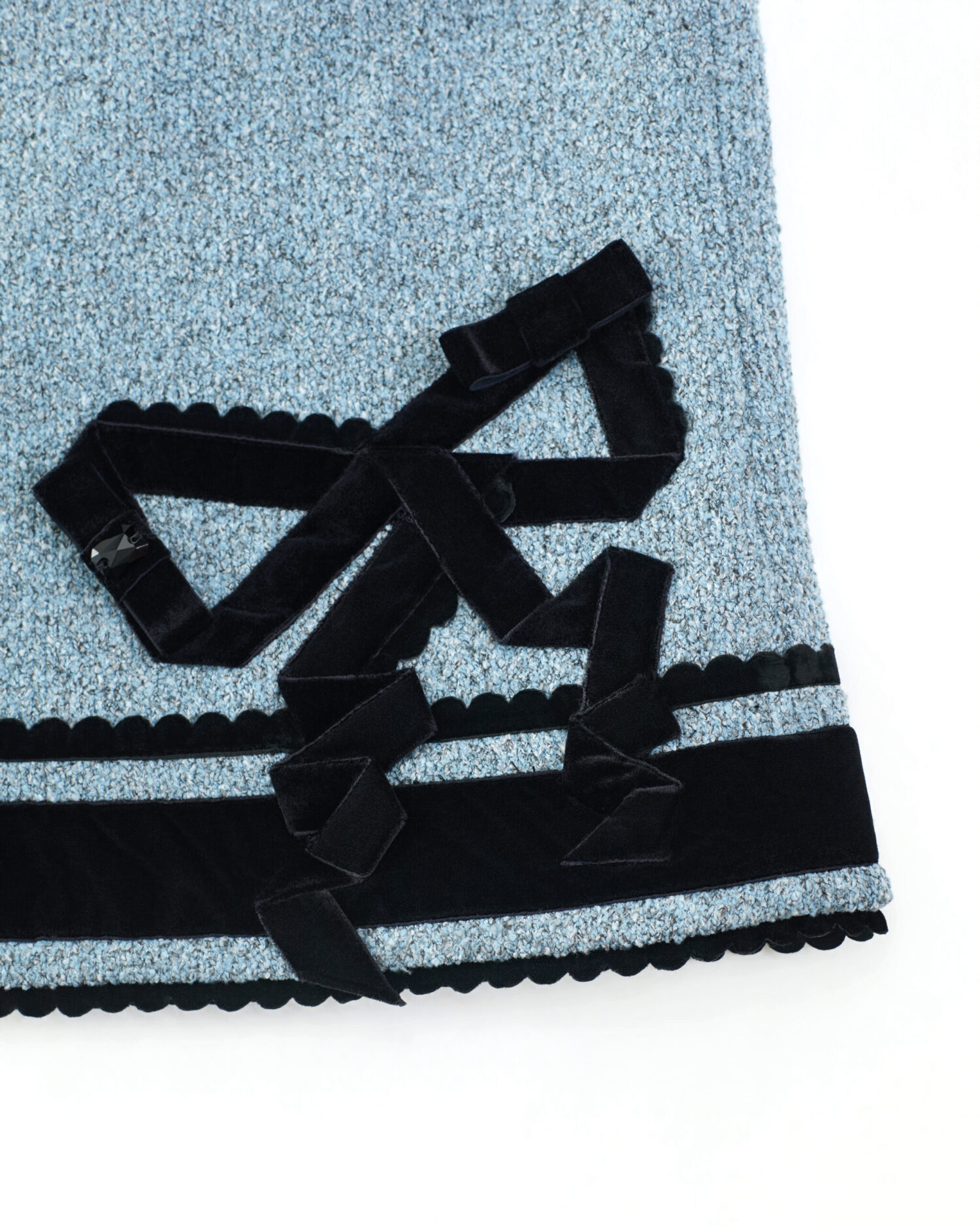 Etta Velvet Bowtie Skirt (blk+blue)