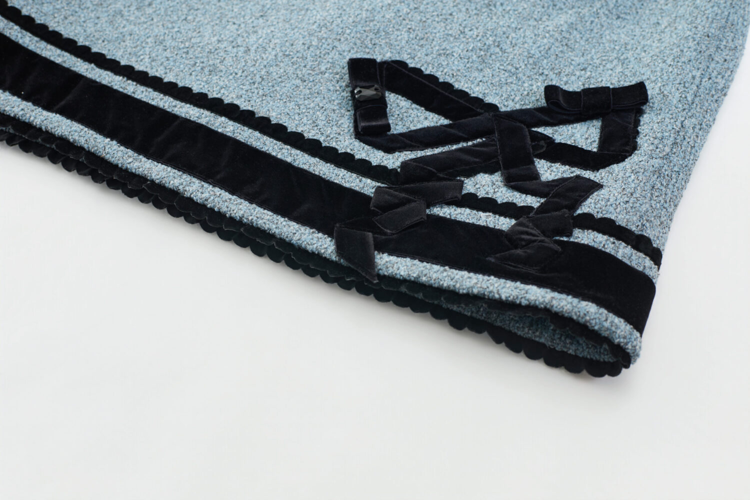 Etta Velvet Bowtie Skirt (blk+blue)