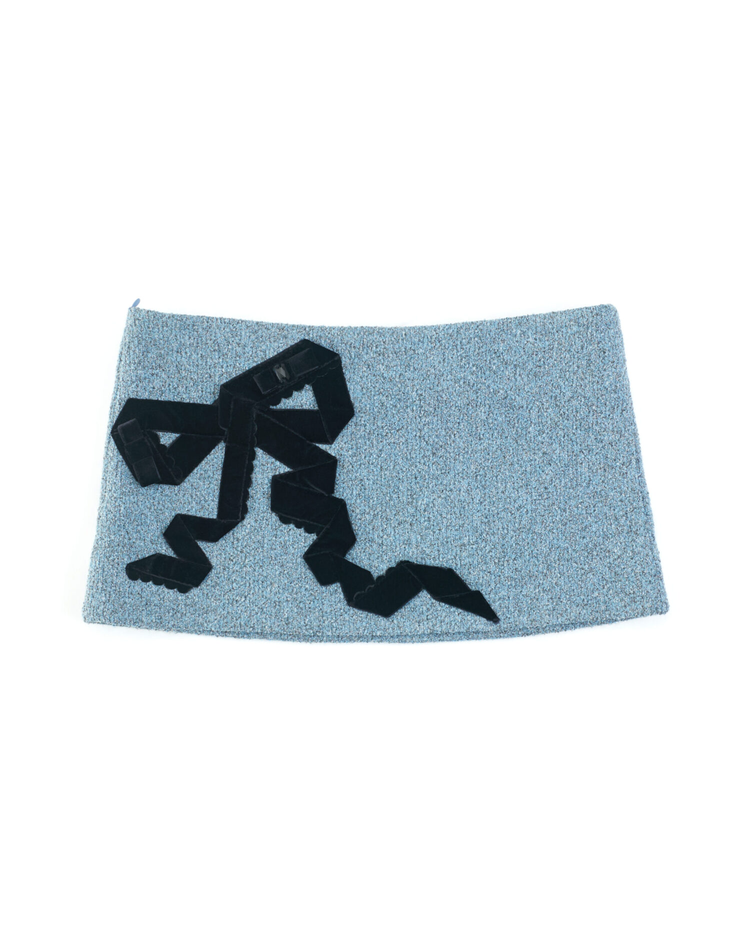Etta Velvet Bowtie Mini Skirt (blk+blue)