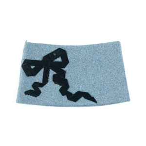 Etta Velvet Bowtie Mini Skirt (blk+blue)