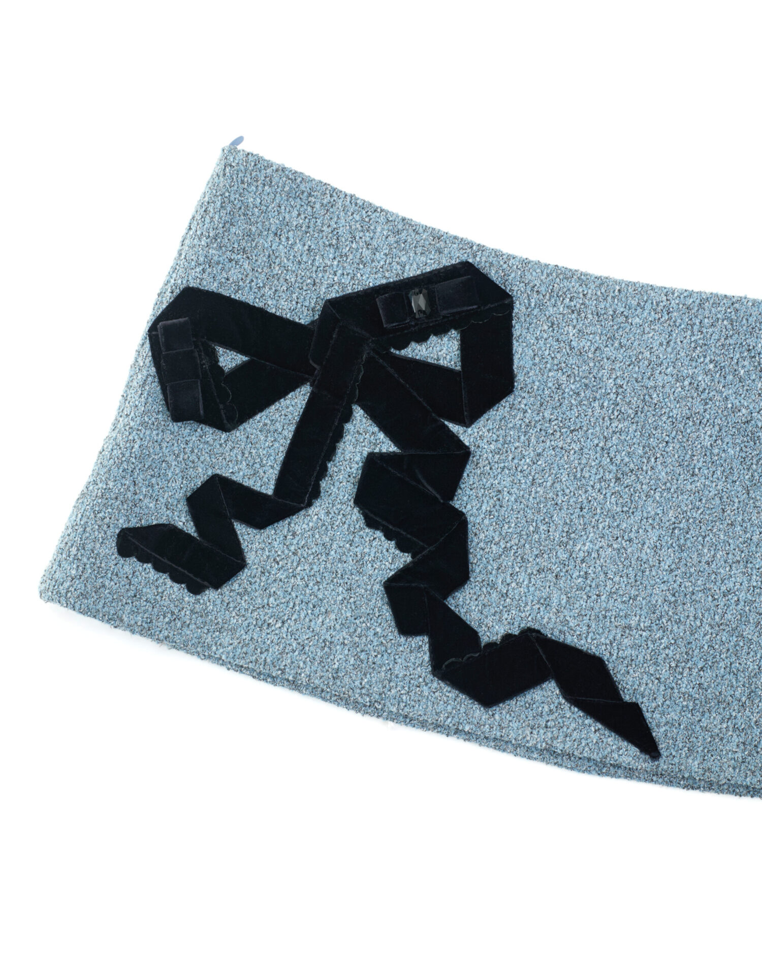 Etta Velvet Bowtie Mini Skirt (blk+blue)