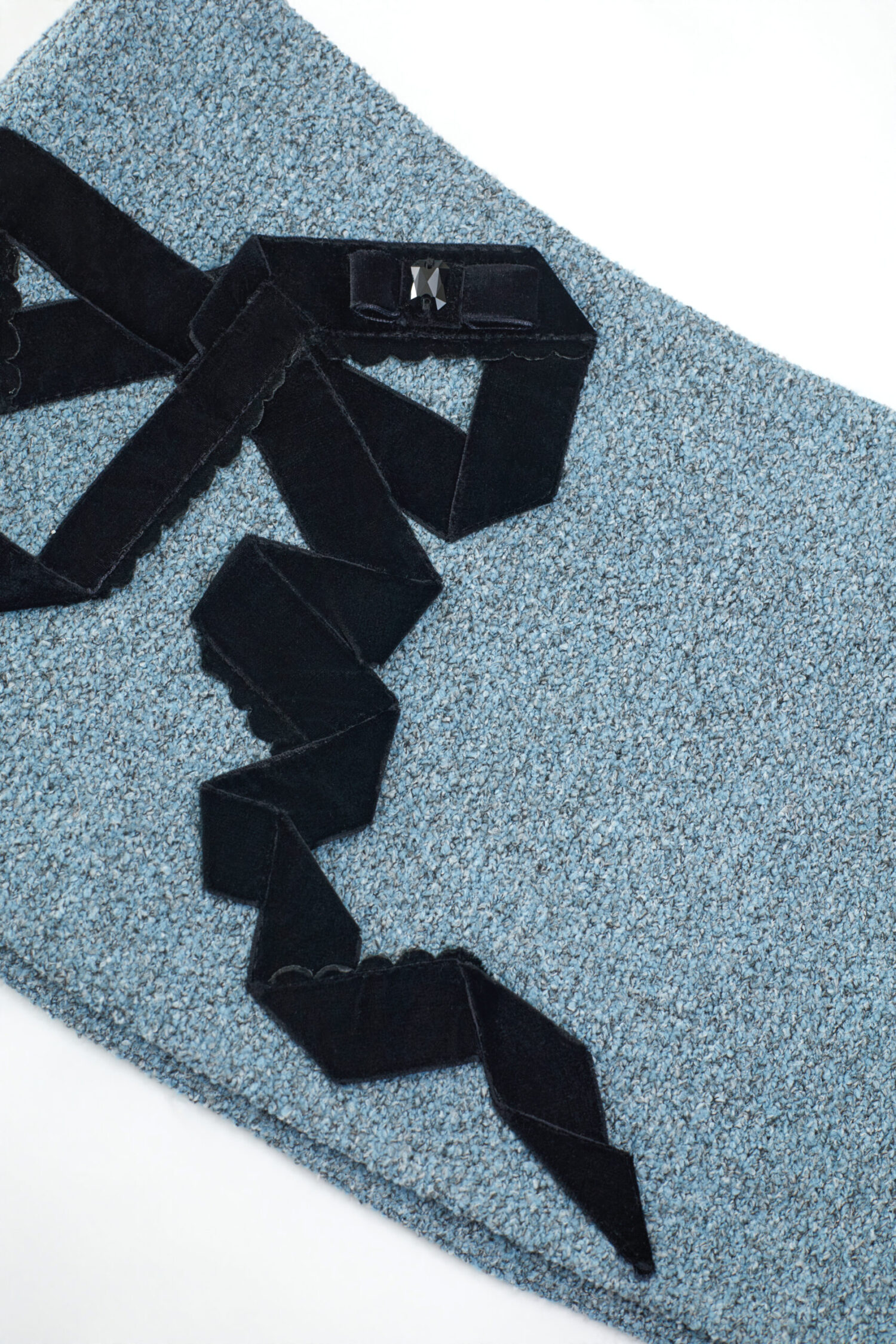 Etta Velvet Bowtie Mini Skirt (blk+blue)