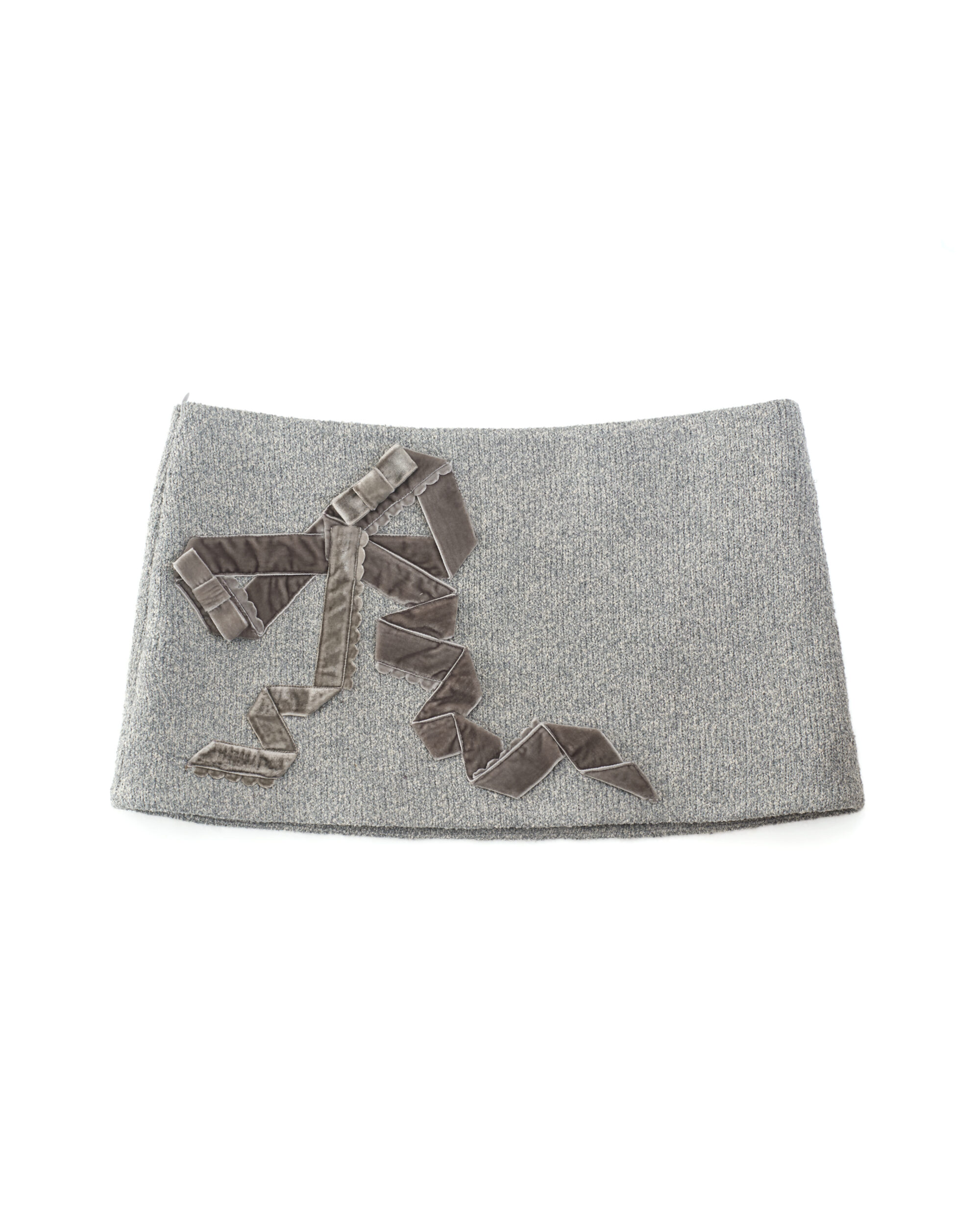 Etta Velvet Bowtie Mini Skirt (grey)
