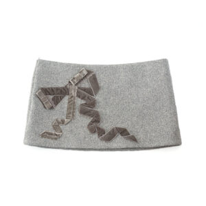 Etta Velvet Bowtie Mini Skirt (grey)
