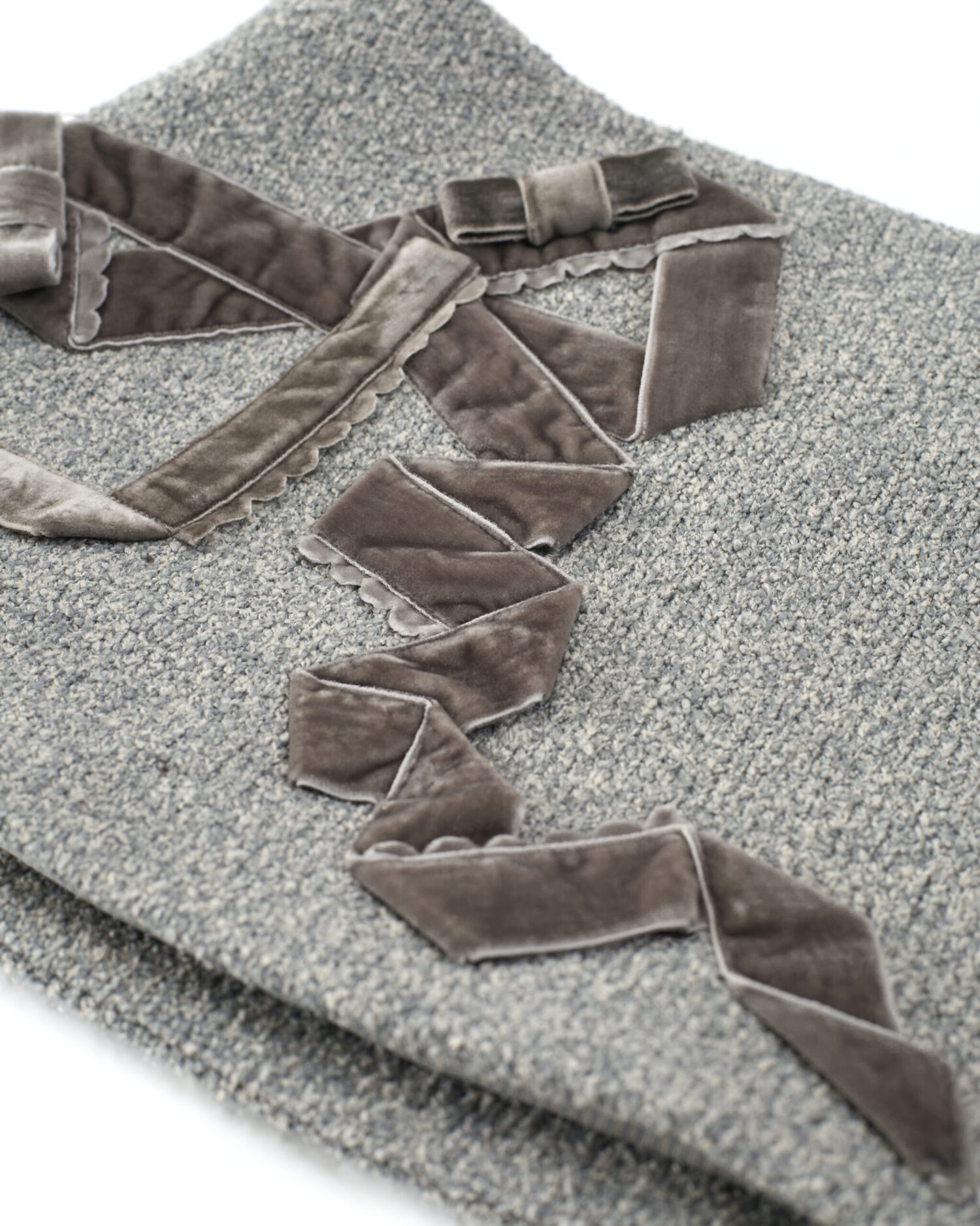 Etta Velvet Bowtie Mini Skirt (grey)