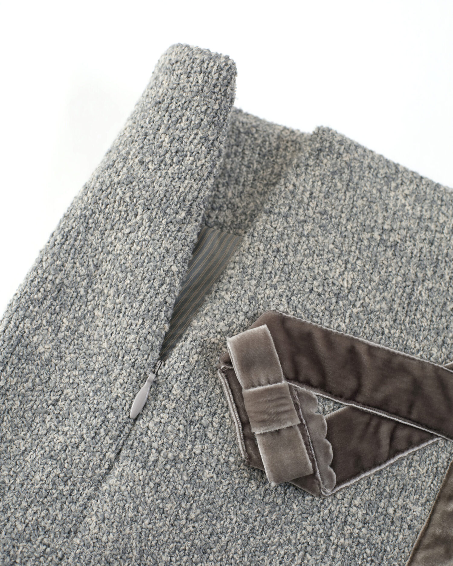 Etta Velvet Bowtie Mini Skirt (grey)