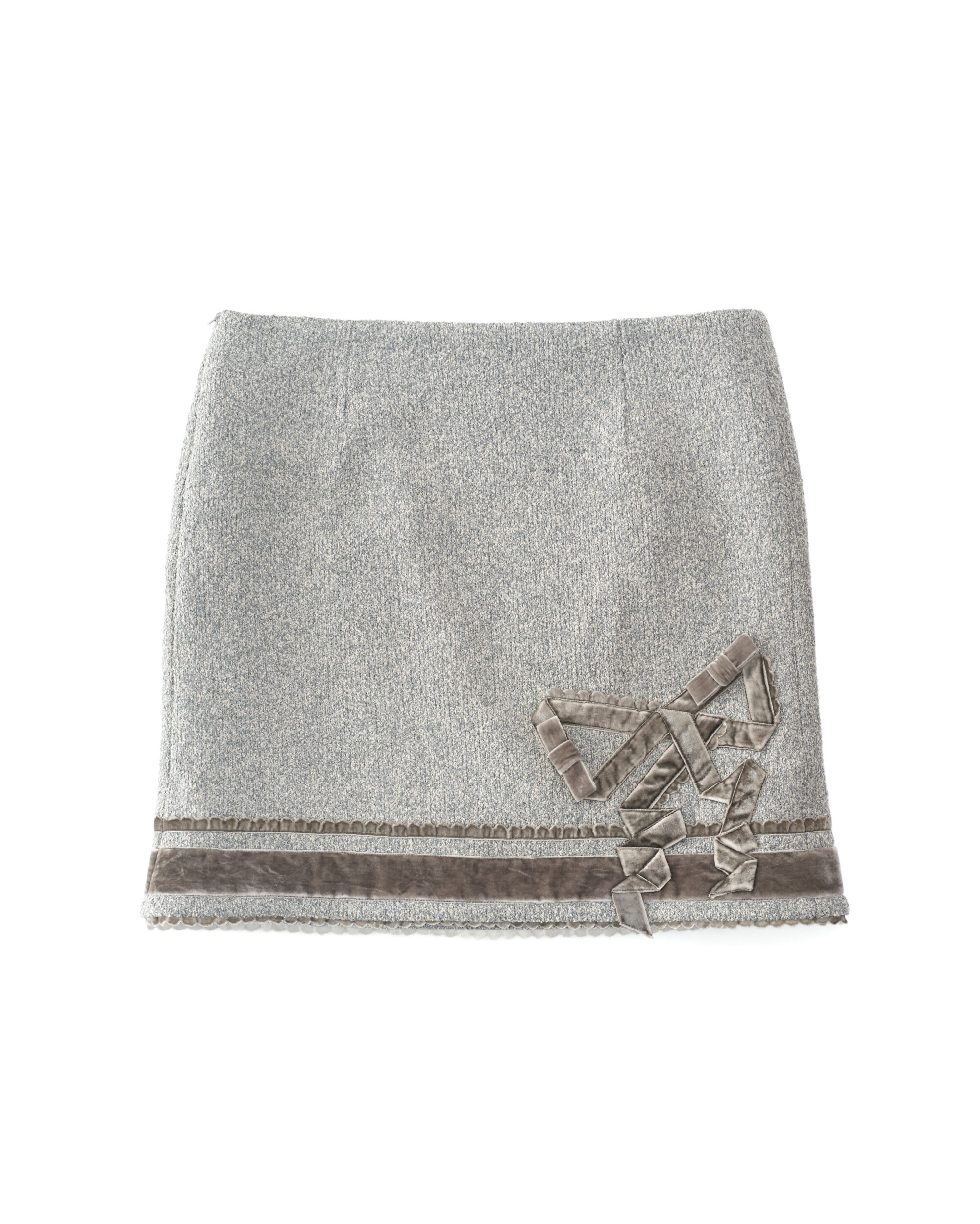Etta Velvet Bowtie Skirt (grey)