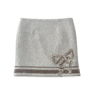Etta Velvet Bowtie Skirt (grey)