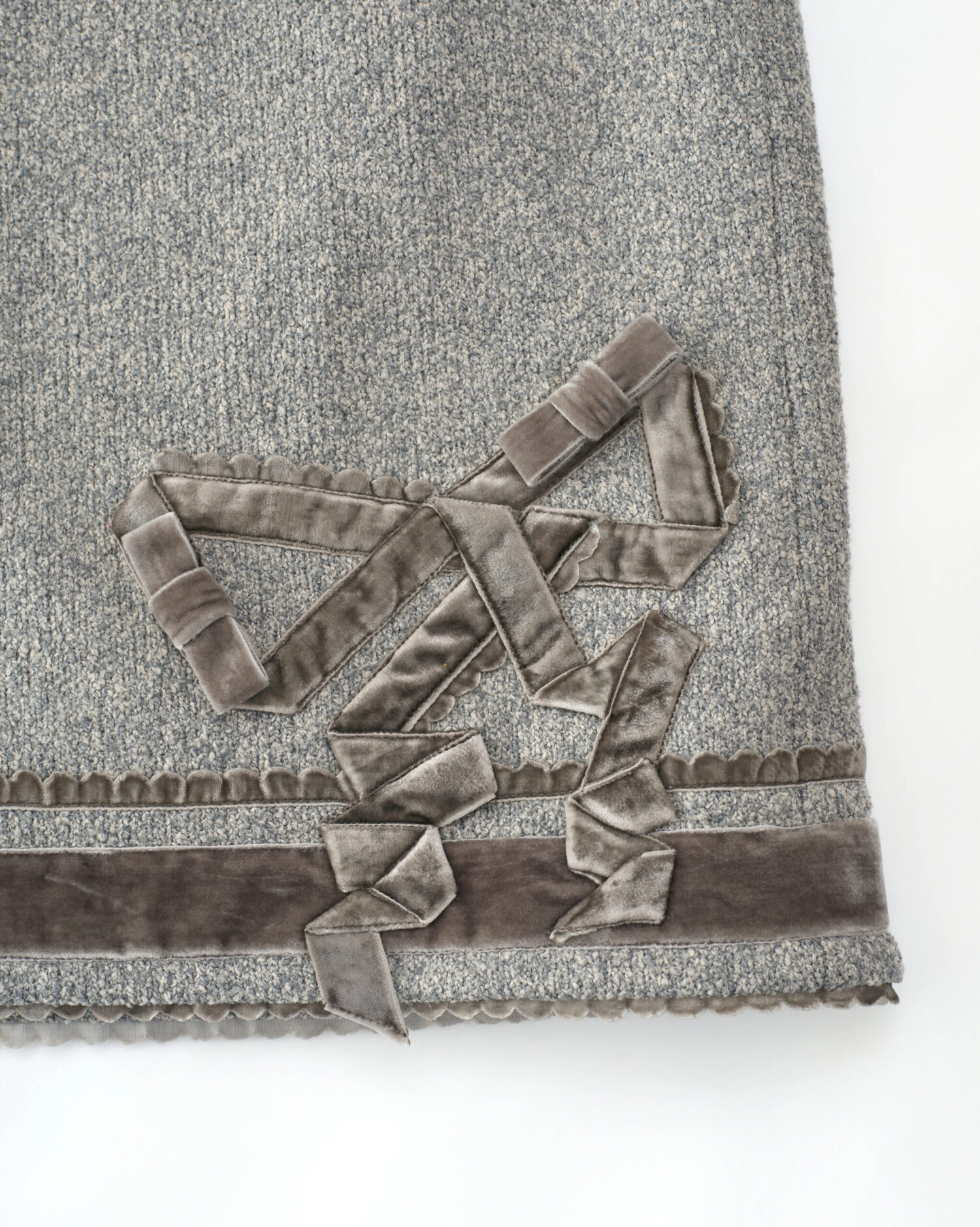 Etta Velvet Bowtie Skirt (grey)