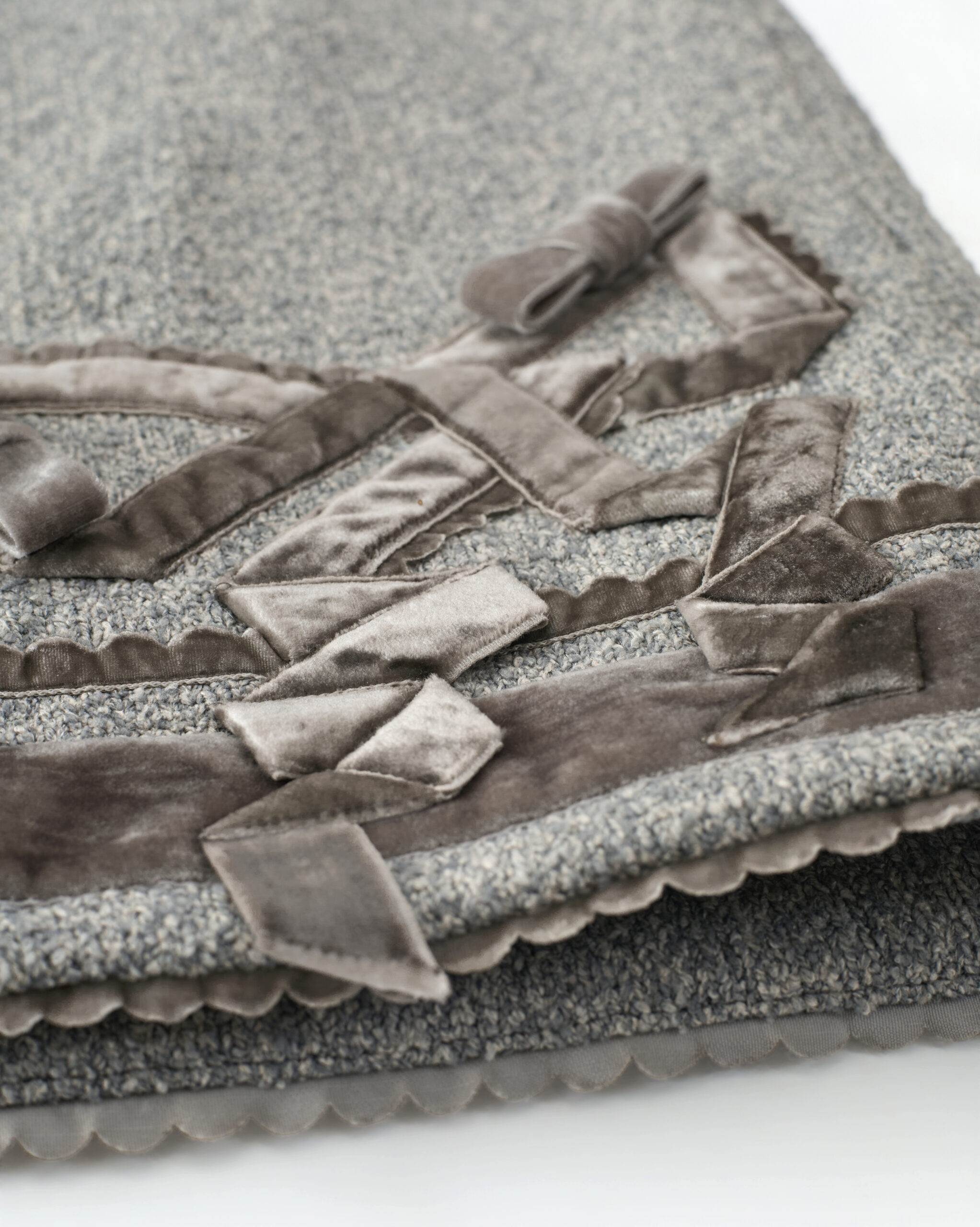 Etta Velvet Bowtie Skirt (grey) - Image 7