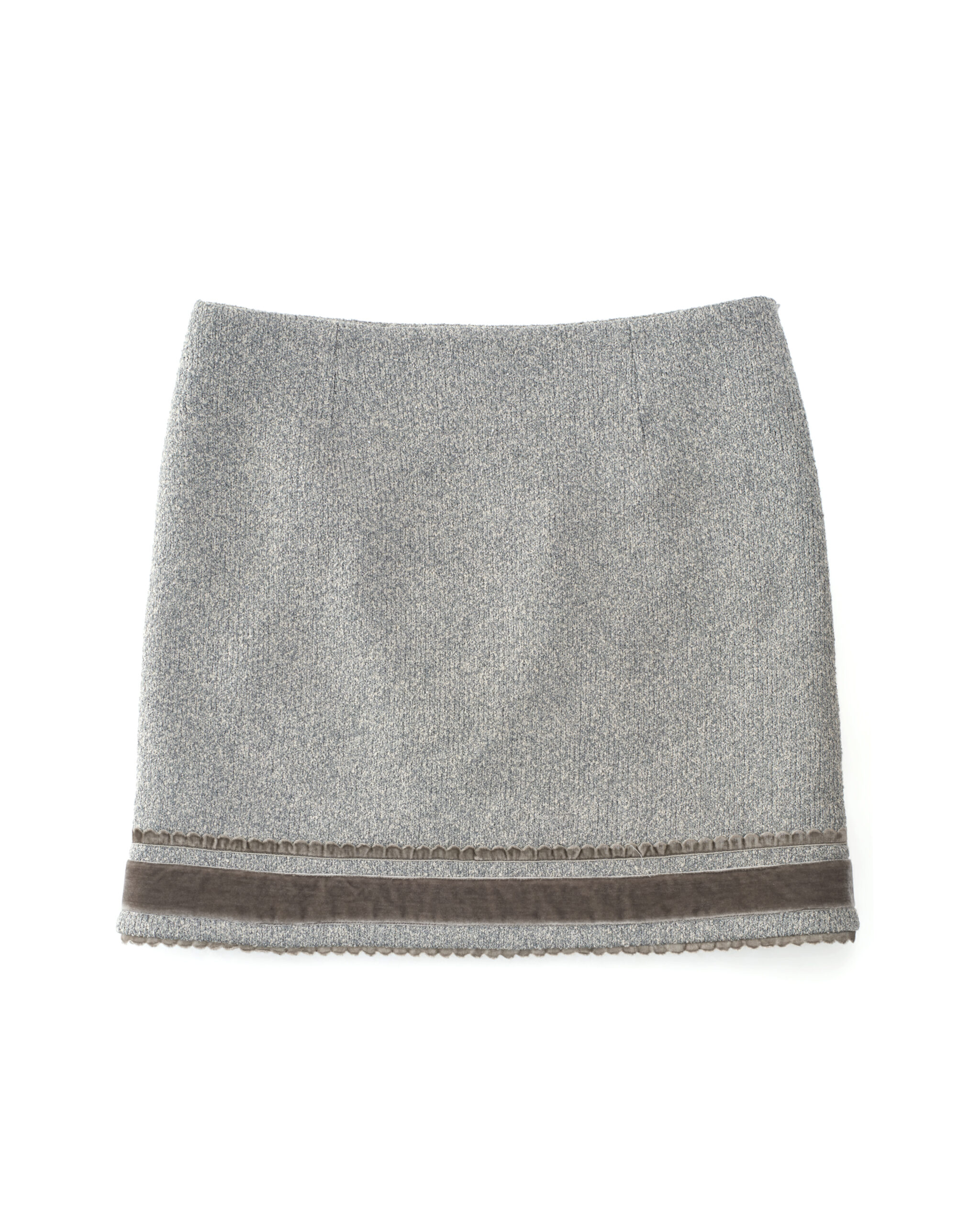 Etta Velvet Bowtie Skirt (grey) - Image 4