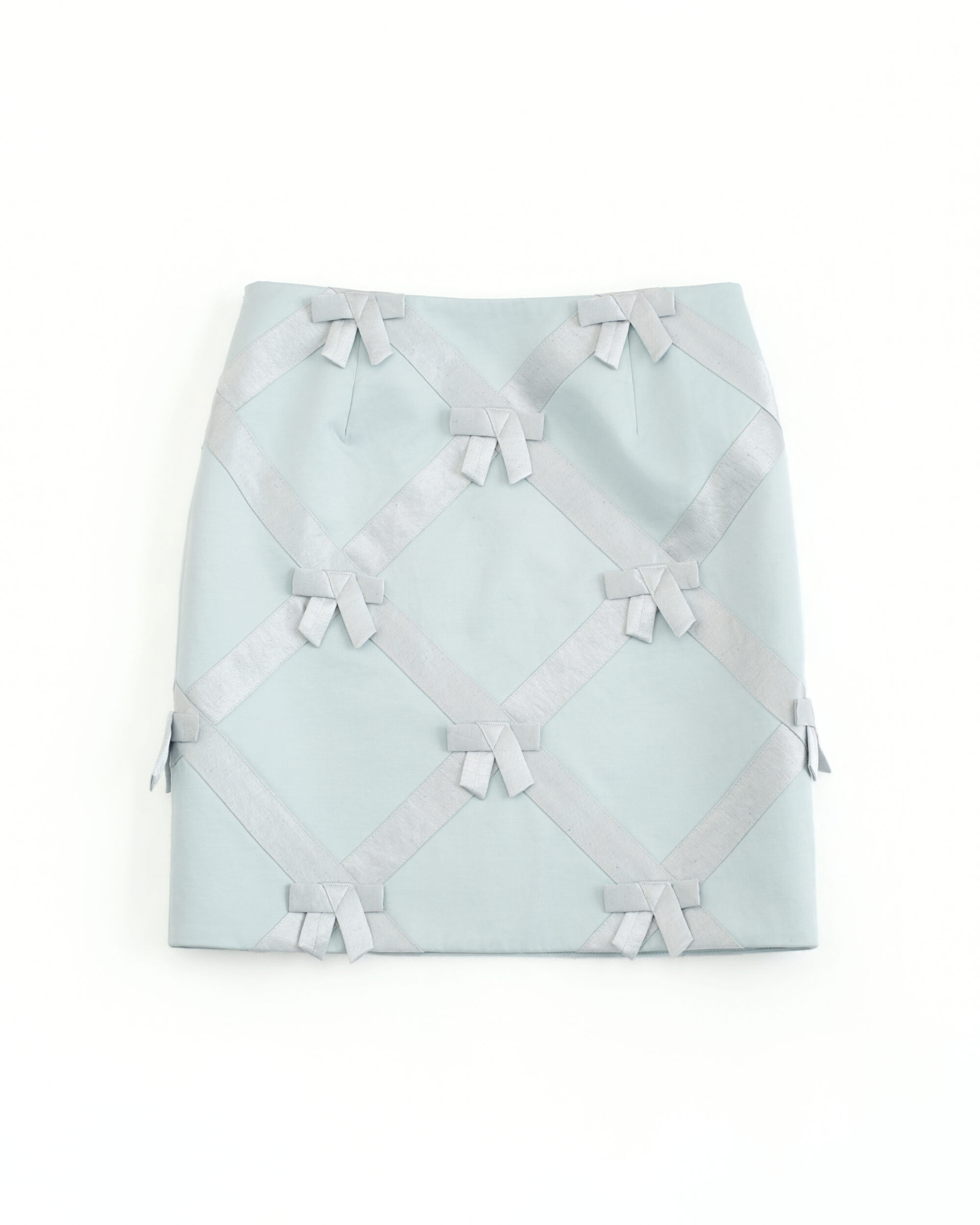 Odette Check Bowtie Skirt (blue)