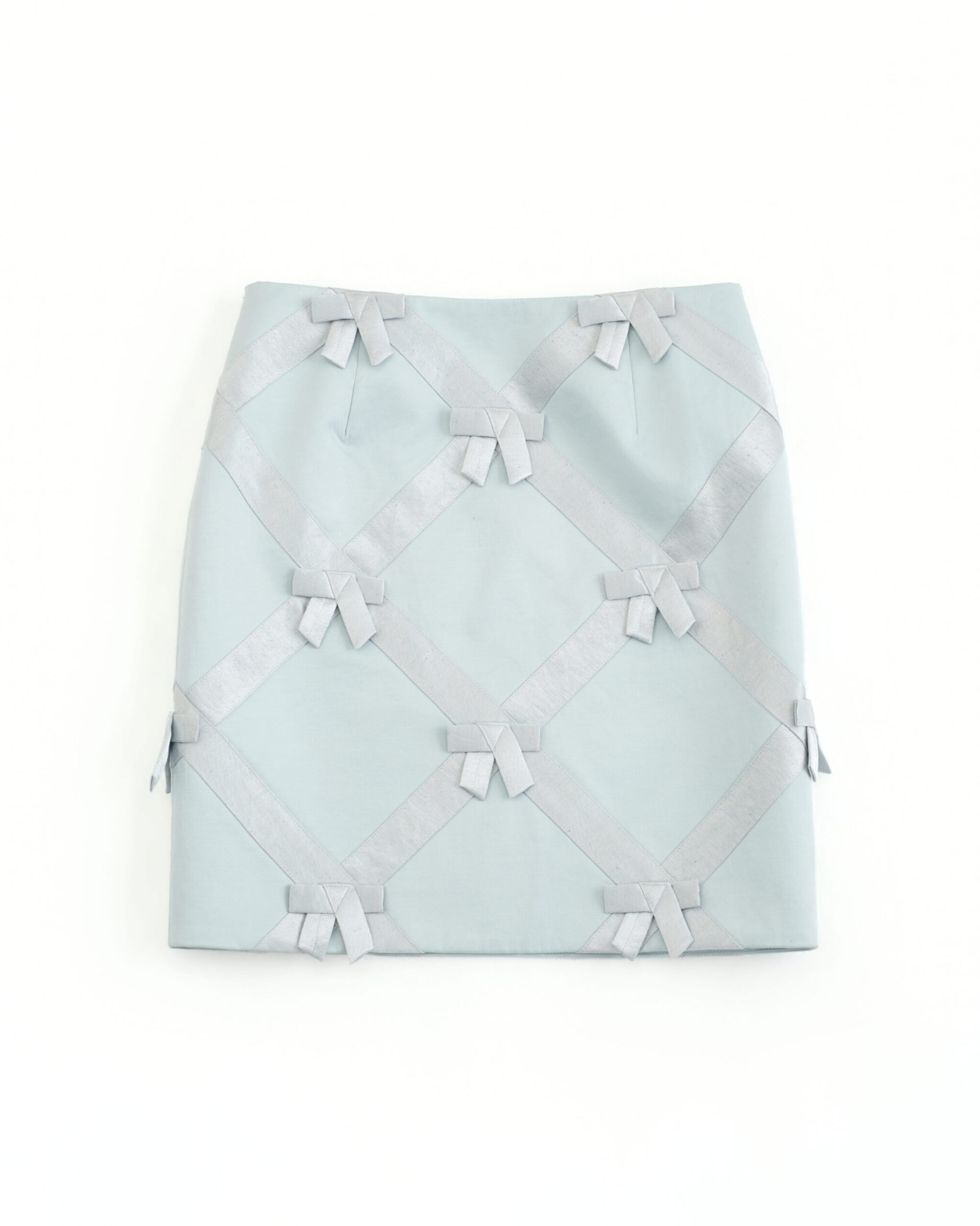 Odette Check Bowtie Skirt (blue)