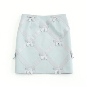 Odette Check Bowtie Skirt (blue)