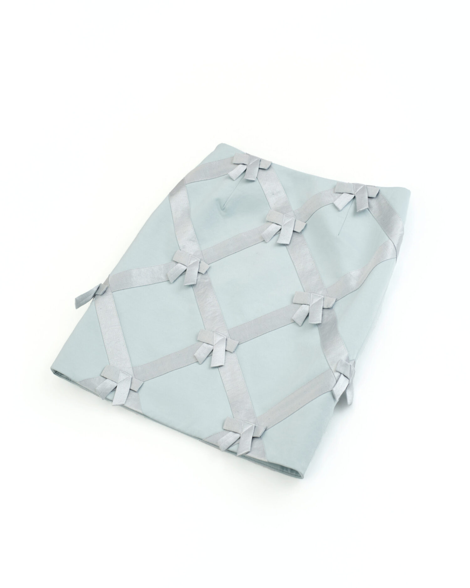Odette Check Bowtie Skirt (blue)