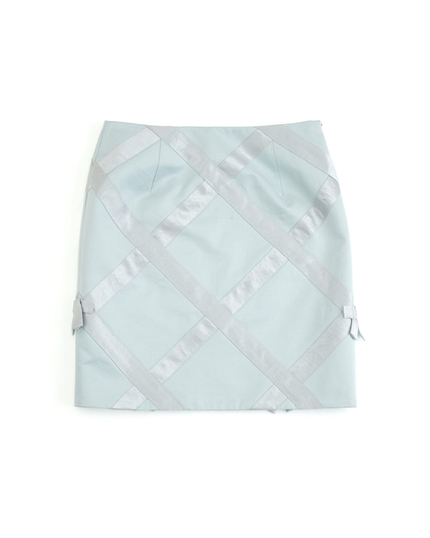 Odette Check Bowtie Skirt (blue)