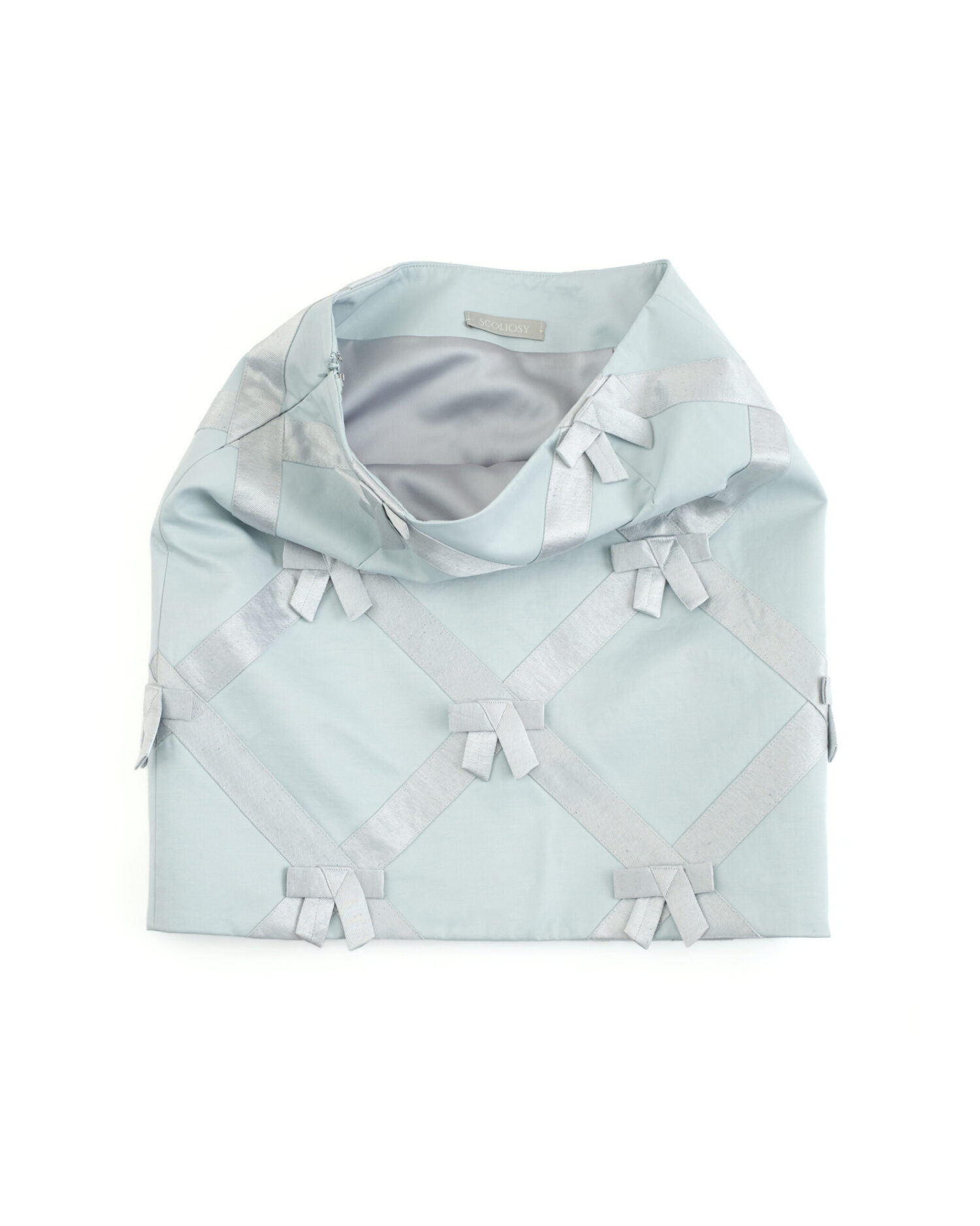 Odette Check Bowtie Skirt (blue)