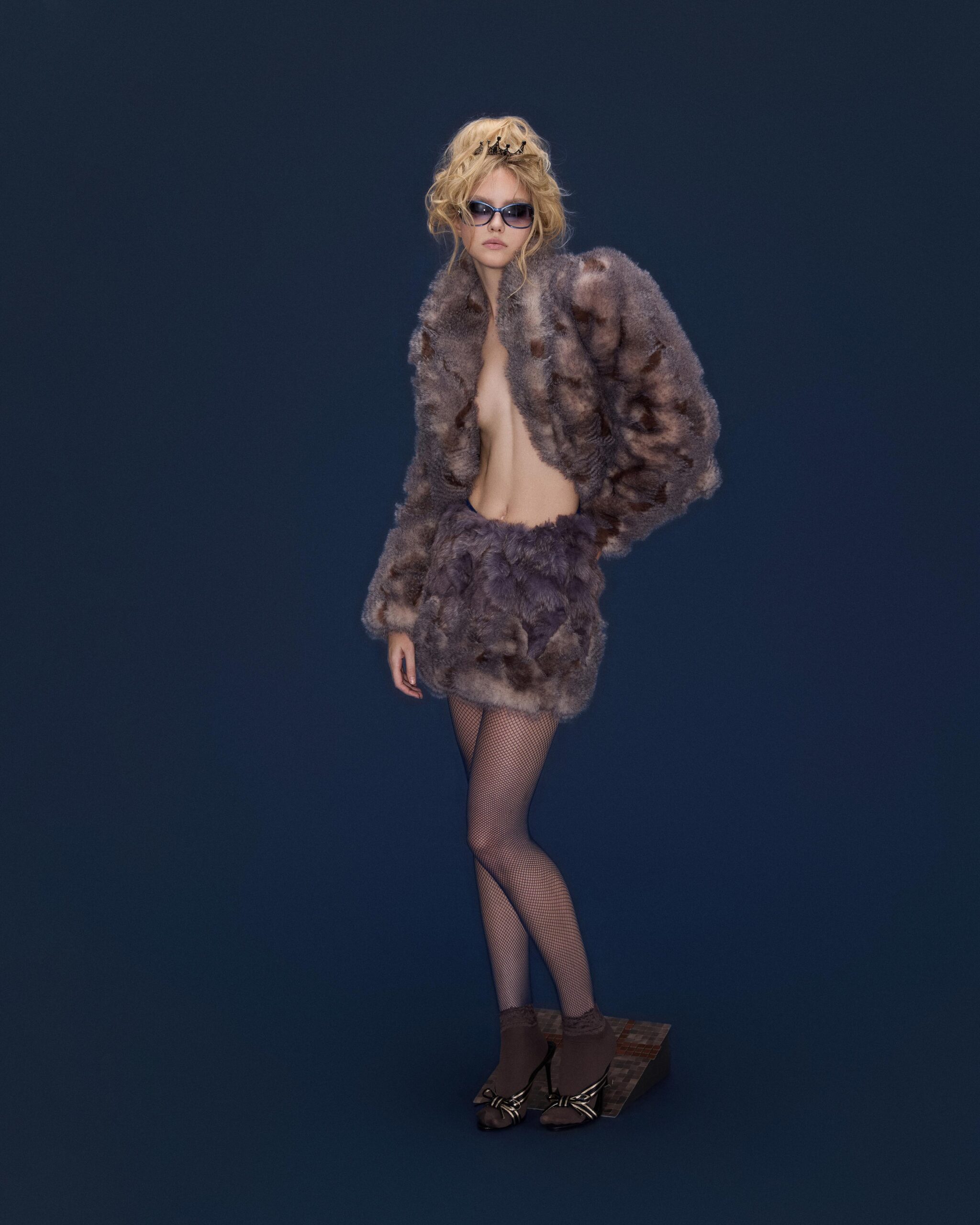 Hazzy Mini Fur Skirt - Image 2