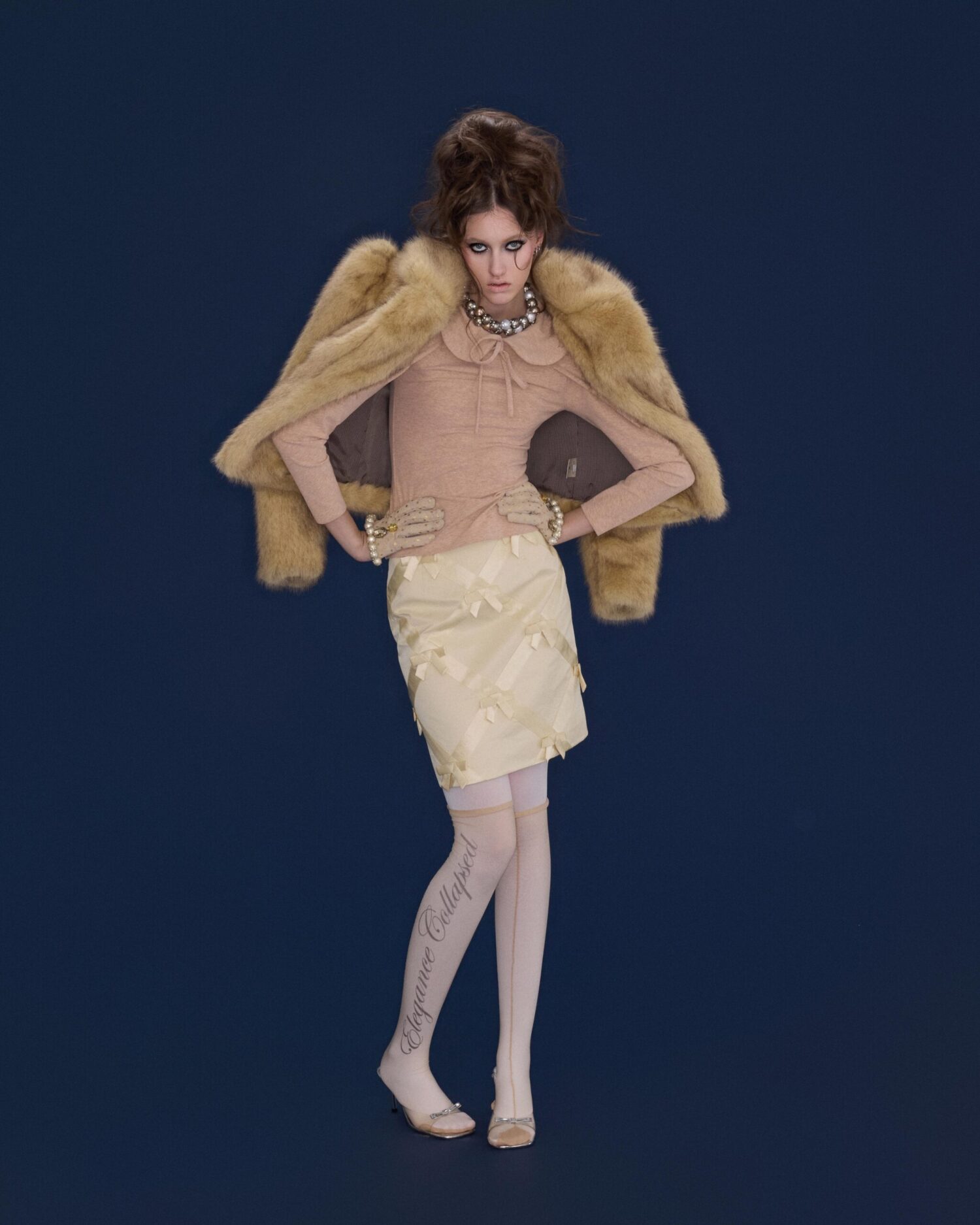 Odette Check Bowtie Skirt (yellow)