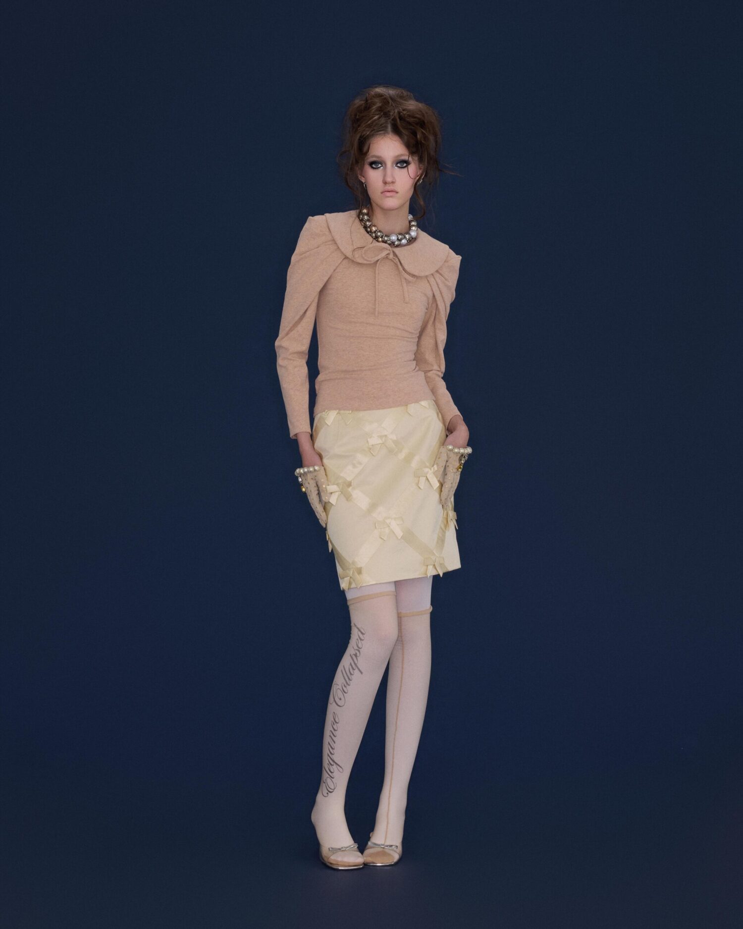 Odette Check Bowtie Skirt (yellow)