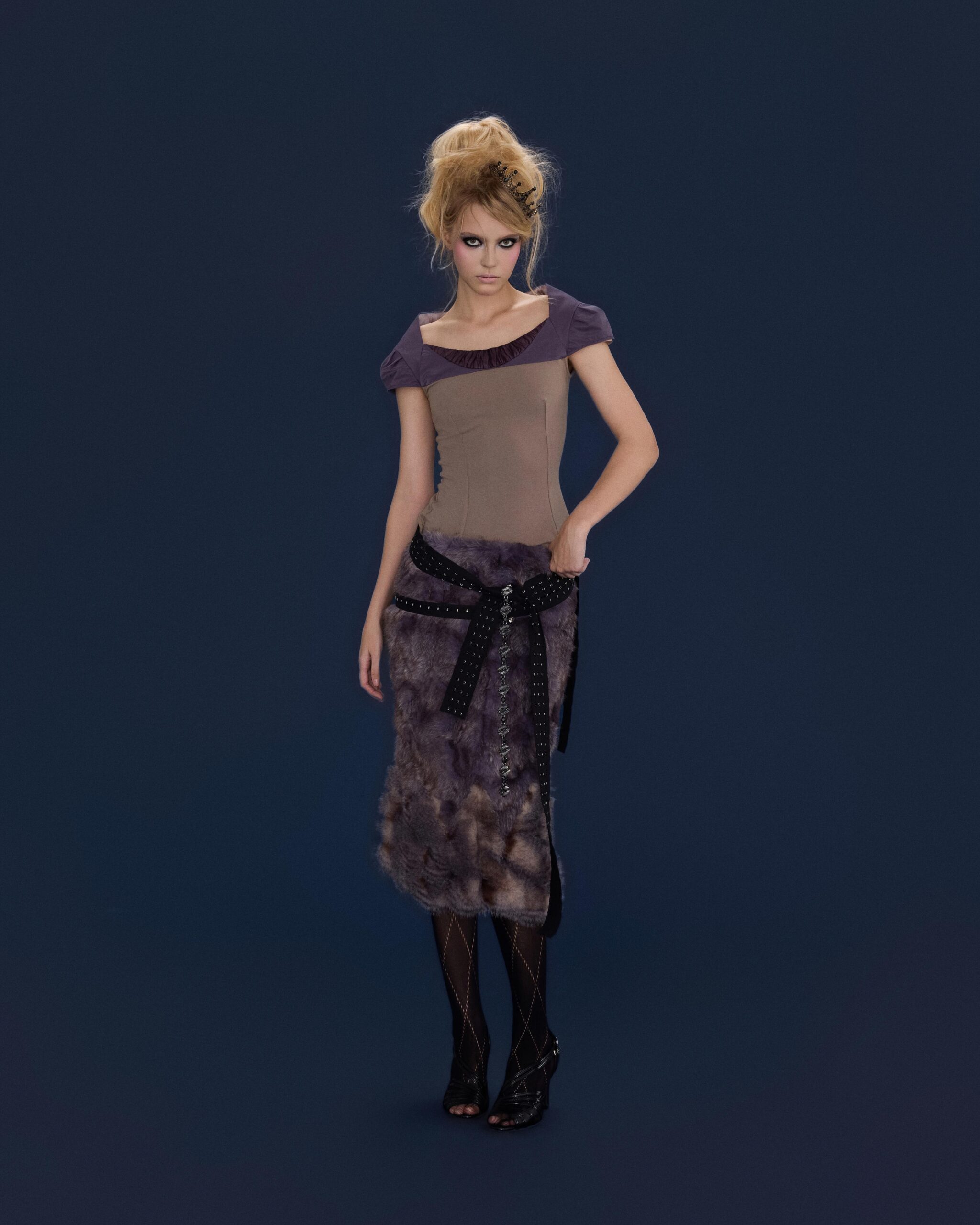 Hazzy Midi Fur Skirt - Image 4