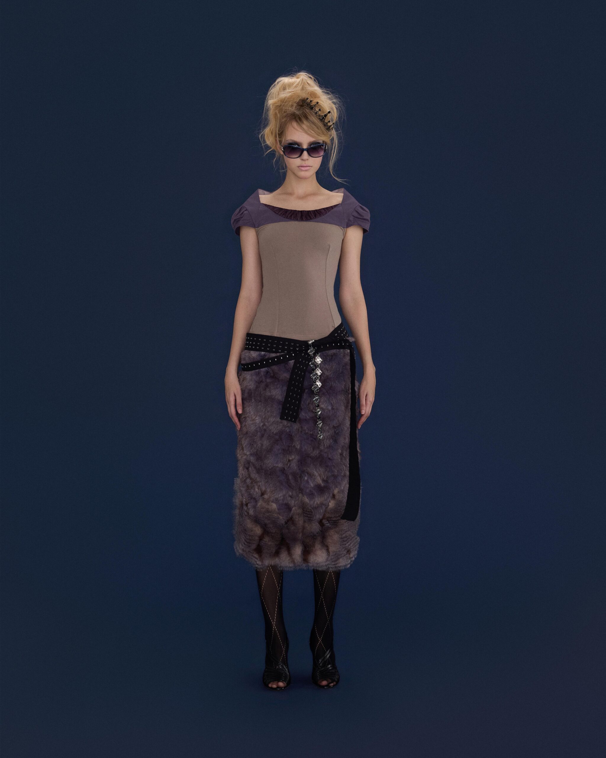 Hazzy Midi Fur Skirt - Image 2
